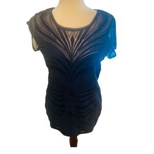 INC Black Embroidered Designer Top